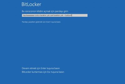 Bitlocker Zafiyeti Ardından Türkçe Karakter ve 5 Farklı Sorunun Çözümü!