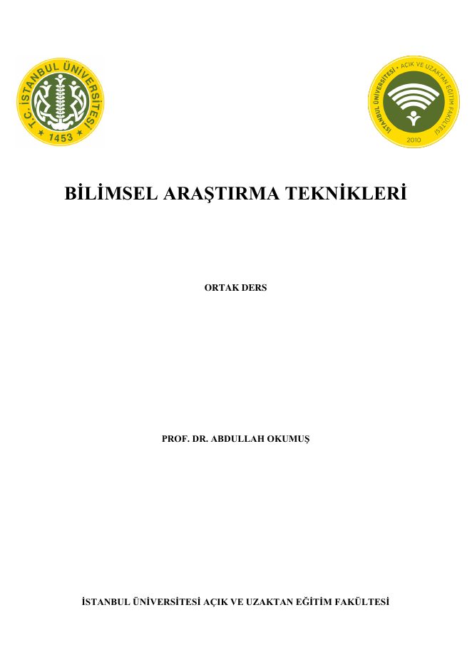 Bilimsel Araştırma Teknikleri