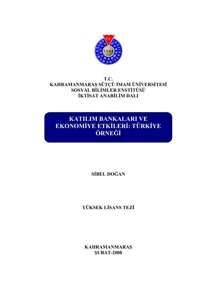 Katılım Bankaları ve Ekonomiye Etkileri: Türkiye Örneği