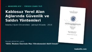 Kablosuz Yerel Alan Ağlarında Güvenlik ve Saldırı Yöntemleri – akademik atıf, Hamza Şamlıoğlu TEAkolik