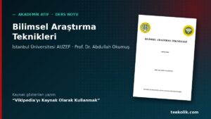 Bilimsel Araştırma Teknikleri – akademik atıf, Hamza Şamlıoğlu TEAkolik