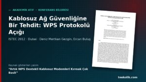 Kablosuz Ağ Güvenliğine Bir Tehdit: WPS Protokolü Açığı – akademik atıf, Hamza Şamlıoğlu TEAkolik