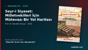 Seyr-i Siyaset: Milletvekilleri İçin Mütevazı Bir Yol Haritası – akademik atıf, Hamza Şamlıoğlu TEAkolik